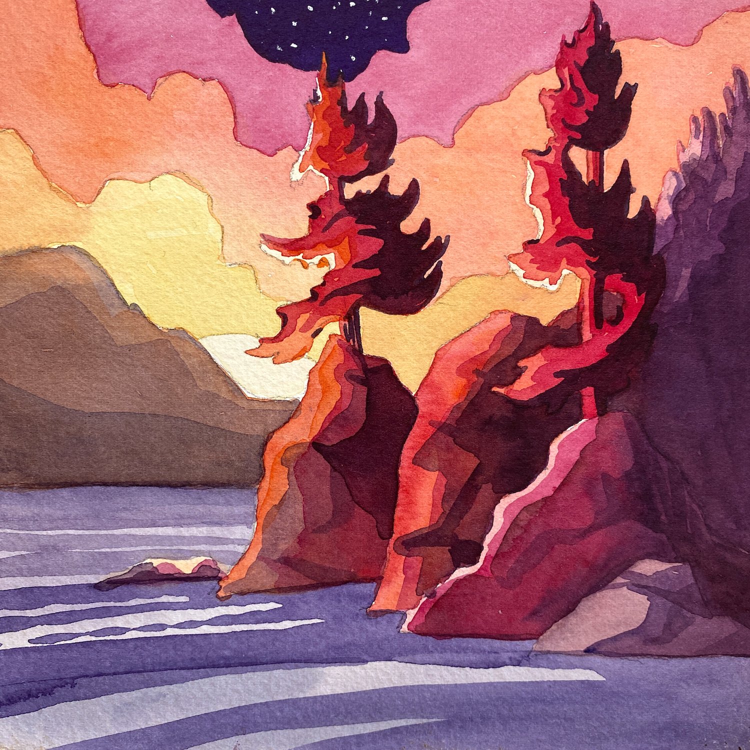 How to Paint a Sunset in Watercolour
